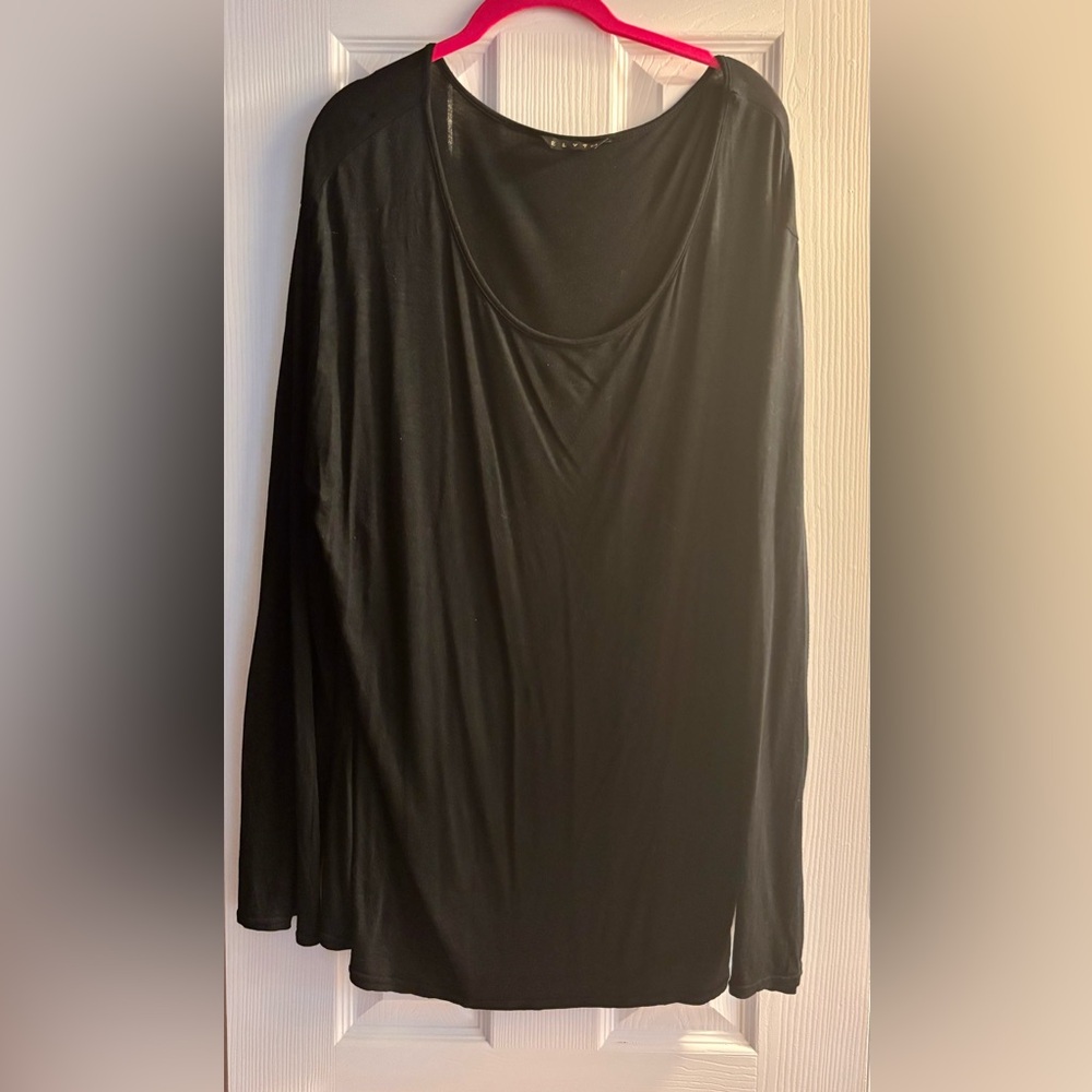 Elvi Classic Black Long Sleeve Tee plus size 24